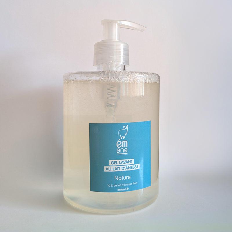 Savon liquide au lait d’ânesse Nature – Volume 500 ml